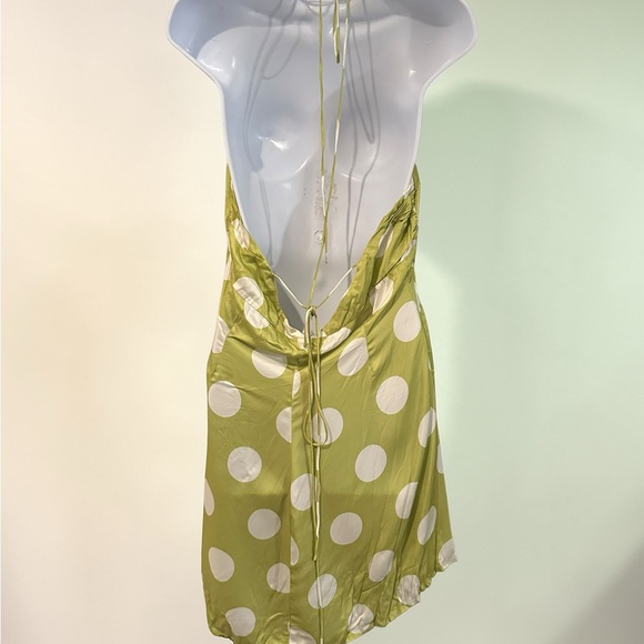 For Love & Lemons- Adira Mini Dress Green Polka Dot Mini Dress Size XL - Picture 8 of 8